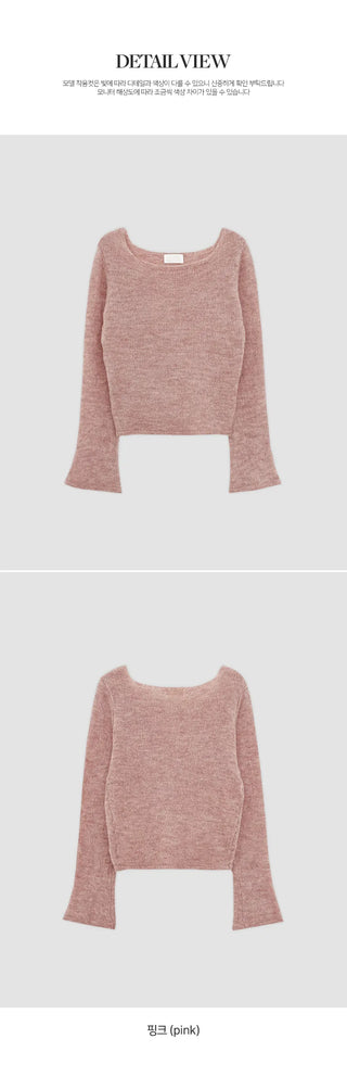 Enite Wool Mohair Square Neck Knit