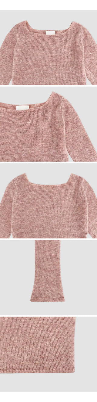 Enite Wool Mohair Square Neck Knit