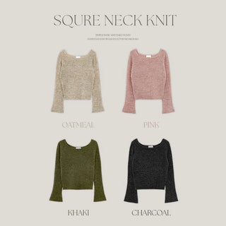 Enite Wool Mohair Square Neck Knit