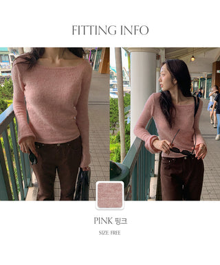 Enite Wool Mohair Square Neck Knit