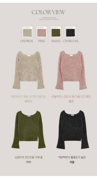 Enite Wool Mohair Square Neck Knit