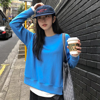 Lukeley Raglan Back Label Round Sweatshirt