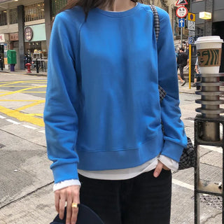 Lukeley Raglan Back Label Round Sweatshirt