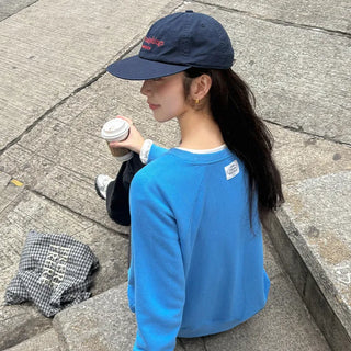 Lukeley Raglan Back Label Round Sweatshirt