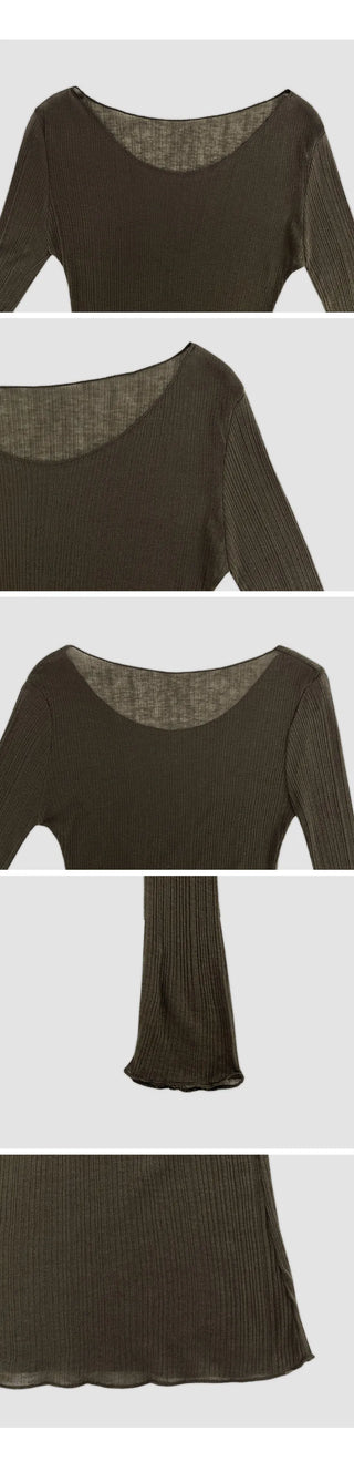 Sovint Slim Fit Wave Warmer Ribbed T shirt