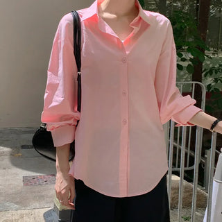 Cozyen Cotton Basic Loose Fit Long Sleeve Shirt