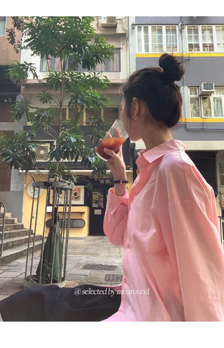 Cozyen Cotton Basic Loose Fit Long Sleeve Shirt