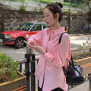 Cozyen Cotton Basic Loose Fit Long Sleeve Shirt