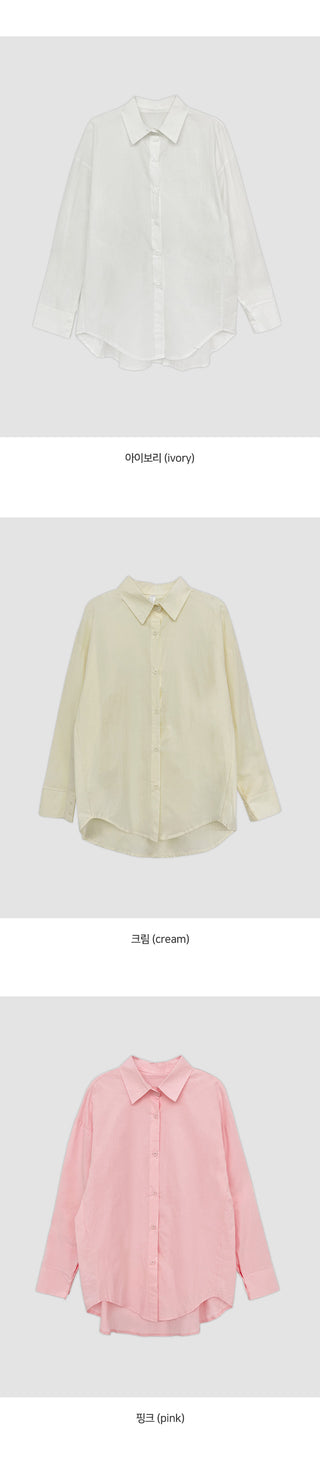 Cozyen Cotton Basic Loose Fit Long Sleeve Shirt