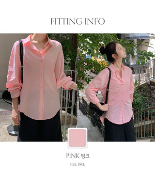 Cozyen Cotton Basic Loose Fit Long Sleeve Shirt