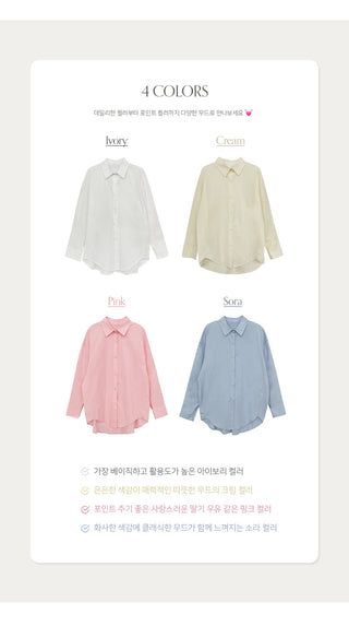 Cozyen Cotton Basic Loose Fit Long Sleeve Shirt