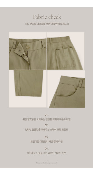 Lanok Diagonal Cut Wide Chino Pants