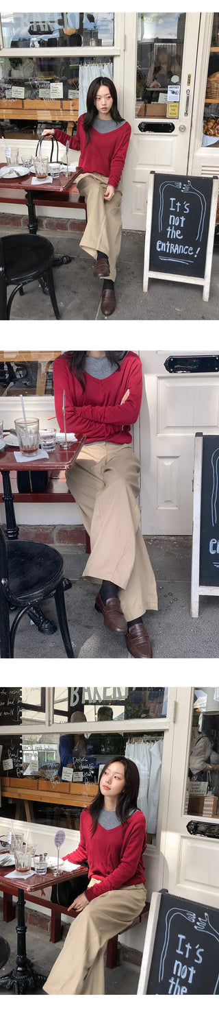 Lanok Diagonal Cut Wide Chino Pants