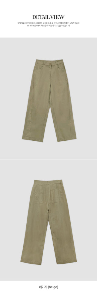 Lanok Diagonal Cut Wide Chino Pants