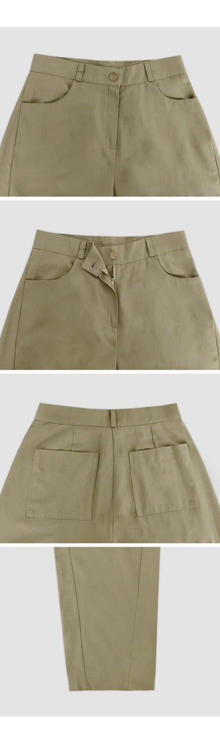 Lanok Diagonal Cut Wide Chino Pants