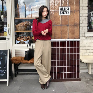 Lanok Diagonal Cut Wide Chino Pants