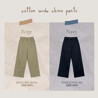 Lanok Diagonal Cut Wide Chino Pants
