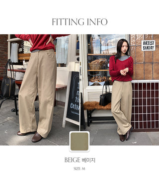 Lanok Diagonal Cut Wide Chino Pants