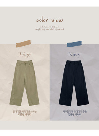 Lanok Diagonal Cut Wide Chino Pants
