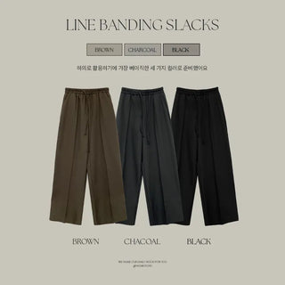 Hielve Cut out String Wide Elastic Slacks