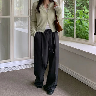 Hielve Cut out String Wide Elastic Slacks