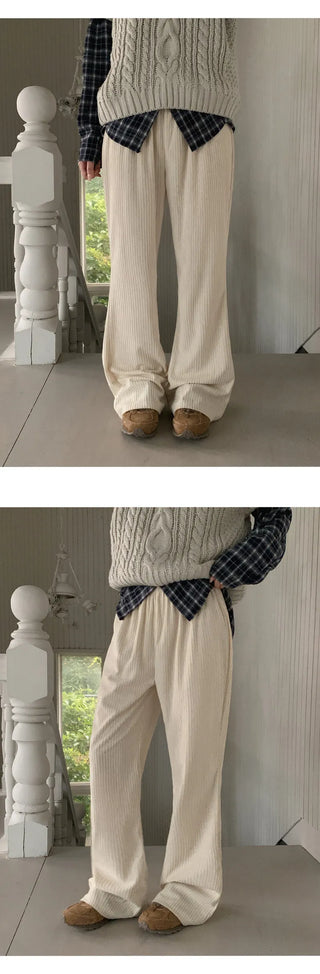 Bidmel Corduroy Elastic Semi Bootcut Pants