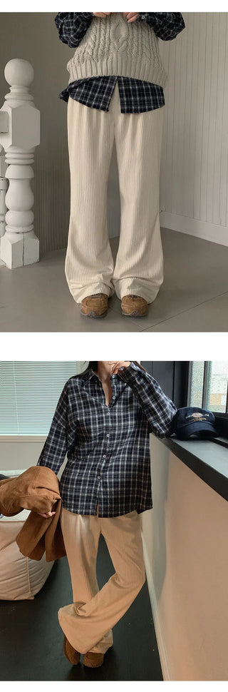 Bidmel Corduroy Elastic Semi Bootcut Pants