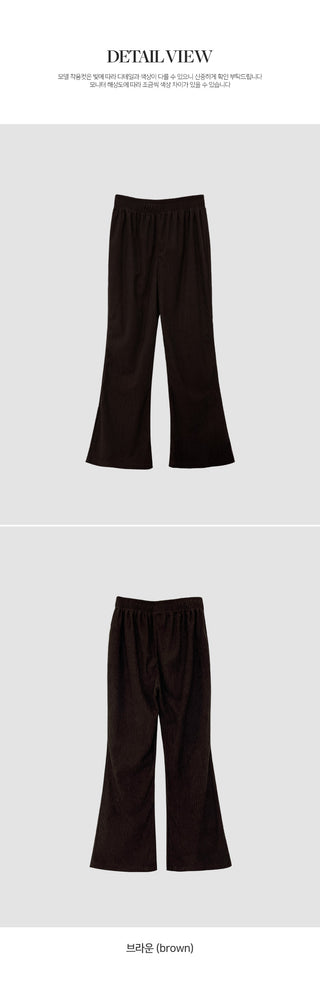 Bidmel Corduroy Elastic Semi Bootcut Pants