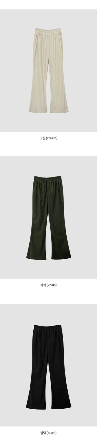 Bidmel Corduroy Elastic Semi Bootcut Pants