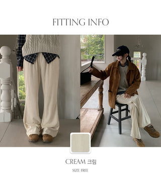 Bidmel Corduroy Elastic Semi Bootcut Pants