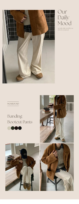 Bidmel Corduroy Elastic Semi Bootcut Pants