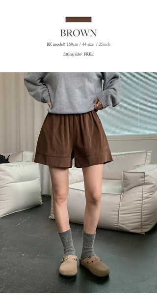 Lufensi Corduroy Elastic Shorts
