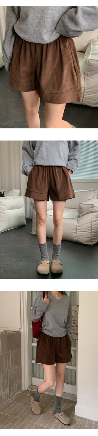 Lufensi Corduroy Elastic Shorts