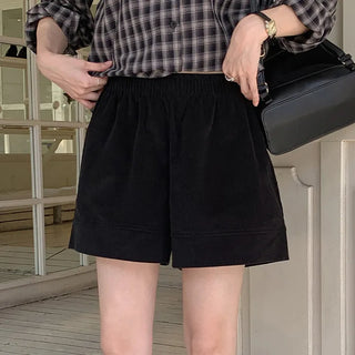 Lufensi Corduroy Elastic Shorts