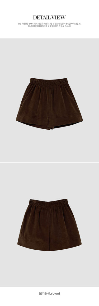 Lufensi Corduroy Elastic Shorts