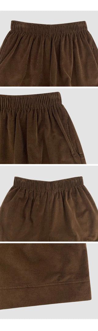 Lufensi Corduroy Elastic Shorts
