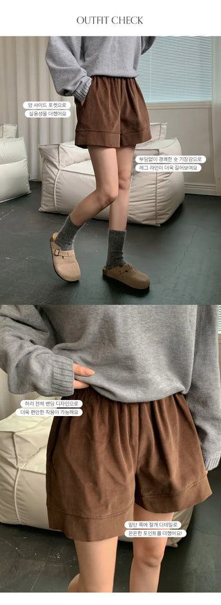 Lufensi Corduroy Elastic Shorts