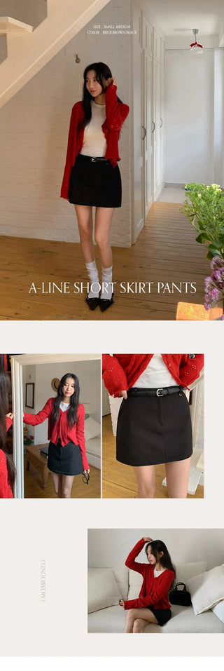 Poderin A line Short Skirt Pants