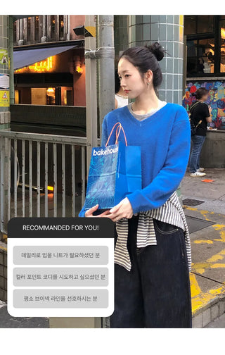 Leons V neck Long Sleeve Knit