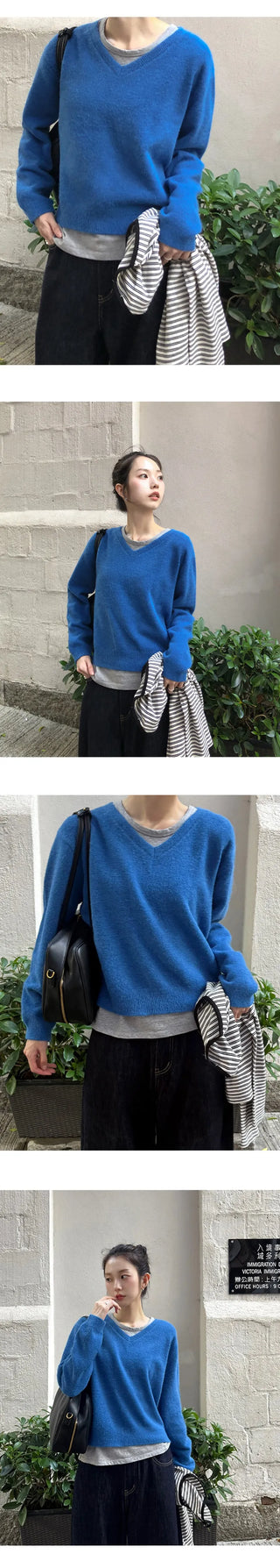 Leons V neck Long Sleeve Knit