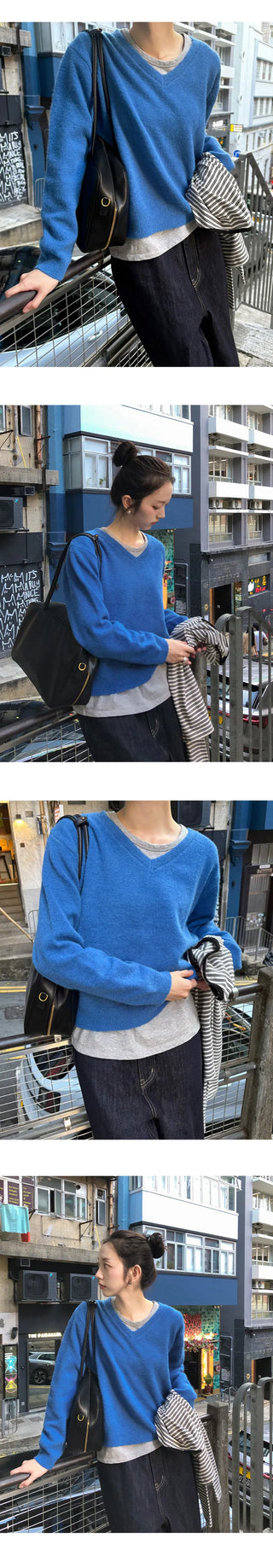 Leons V neck Long Sleeve Knit