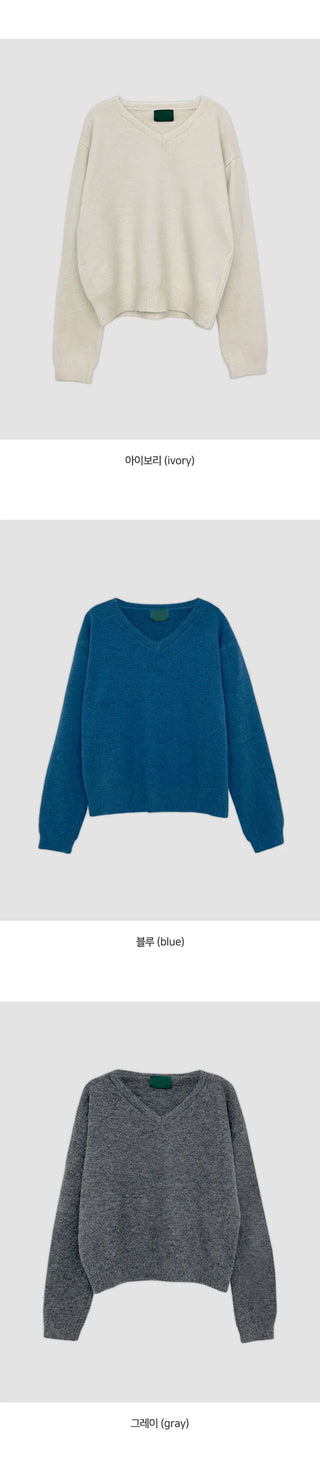 Leons V neck Long Sleeve Knit