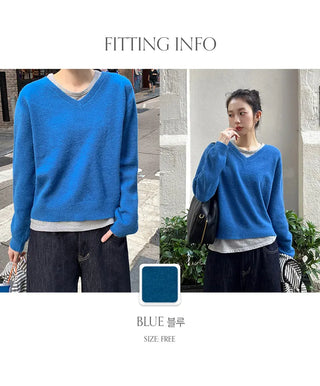 Leons V neck Long Sleeve Knit