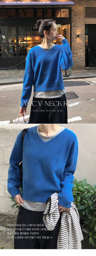 Leons V neck Long Sleeve Knit