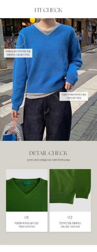 Leons V neck Long Sleeve Knit