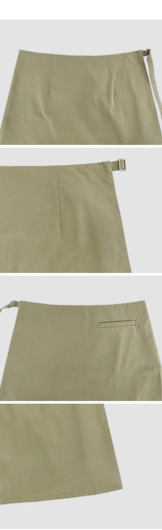 Venir Back Elastic Cut Pants Layered Skirt Set