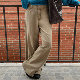 Perion Back Pocket Pigment Washed Cotton Wide Pants