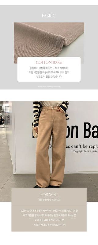 Cosmo Hidden Elastic Waist Wide Cotton Pants