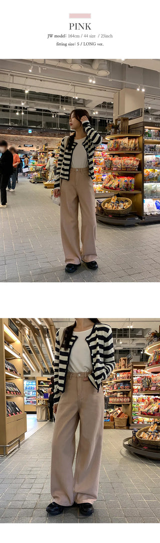 Cosmo Hidden Elastic Waist Wide Cotton Pants