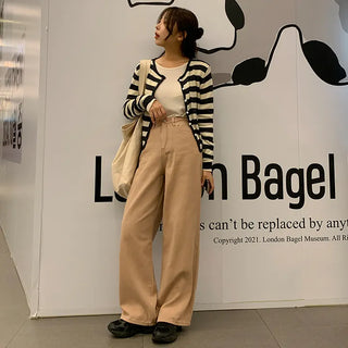 Cosmo Hidden Elastic Waist Wide Cotton Pants